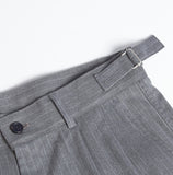 NOMANUAL(ノーマニュアル) STRIPED TUCK PANTS - GREY