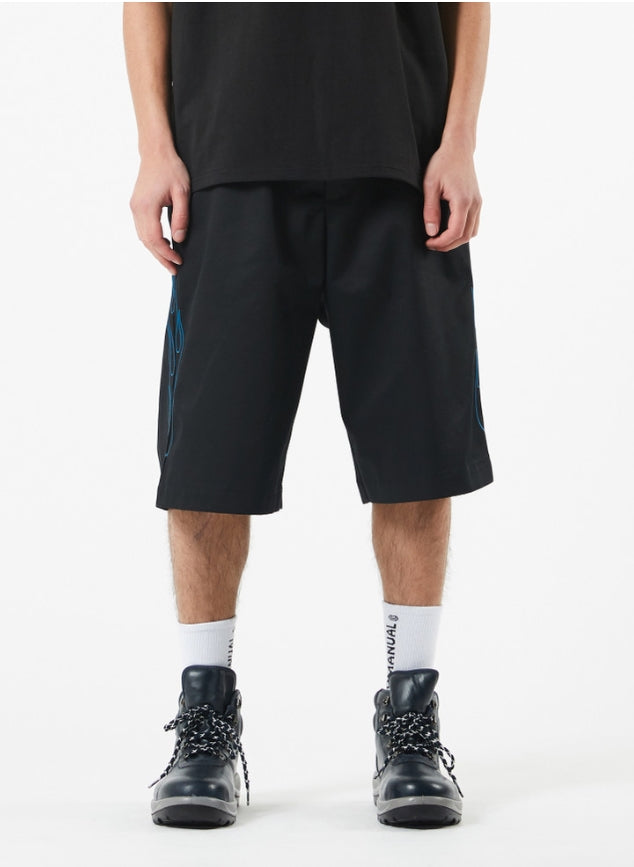 NOMANUAL(ノーマニュアル) FLAME CHOLO SHORTS - BLACK
