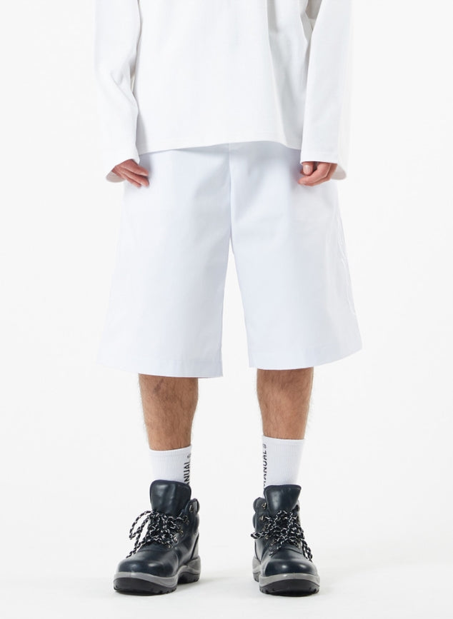 NOMANUAL(ノーマニュアル) FLAME CHOLO SHORTS - WHITE