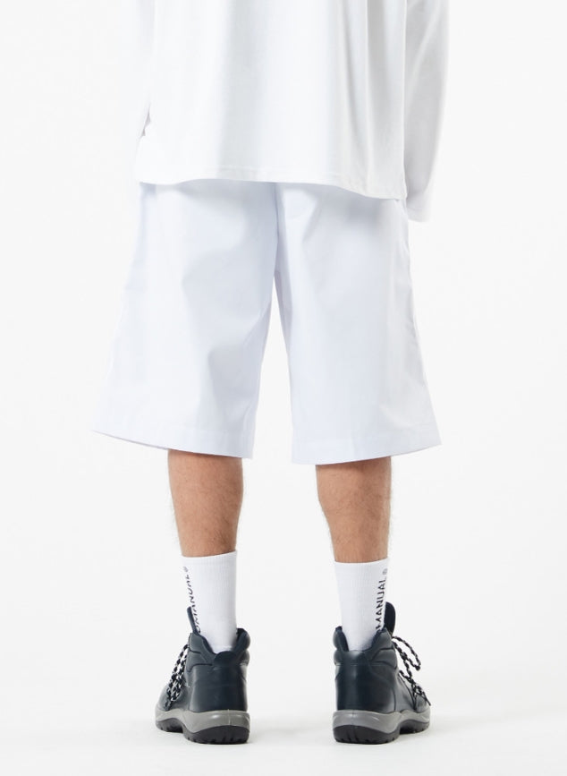 NOMANUAL(ノーマニュアル) FLAME CHOLO SHORTS - WHITE