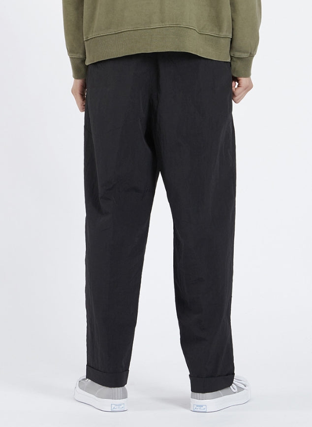 NOMANUAL(ノーマニュアル) NYLON SET-UP PANTS - BLACK