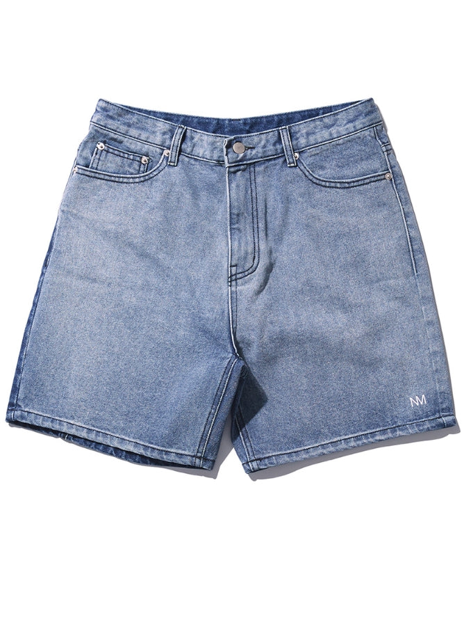 NOMANUAL(ノーマニュアル) PANELD DENIM SHORTS - BLUE