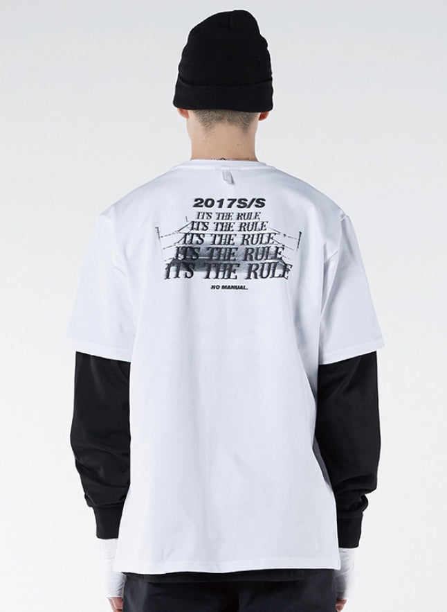 NOMANUAL(ノーマニュアル) "IT'S THE RULE" T-SHIRT - WHITE