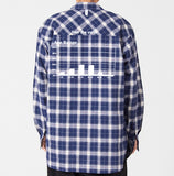 NOMANUAL(ノーマニュアル) SPONSOR LONG CHECK SHIRT - NAVY