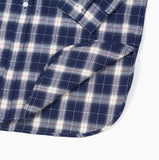 NOMANUAL(ノーマニュアル) SPONSOR LONG CHECK SHIRT - NAVY