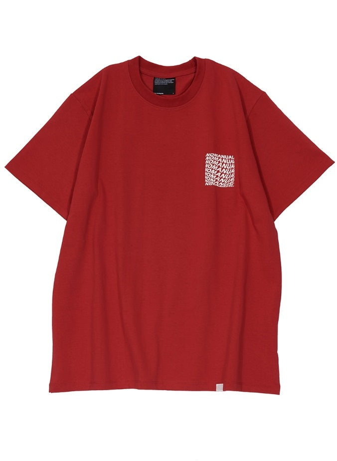 NOMANUAL(ノーマニュアル) SQUARE GRAPHIC T-SHIRT - RED