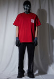 NOMANUAL(ノーマニュアル) SQUARE GRAPHIC T-SHIRT - RED