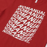 NOMANUAL(ノーマニュアル) SQUARE GRAPHIC T-SHIRT - RED