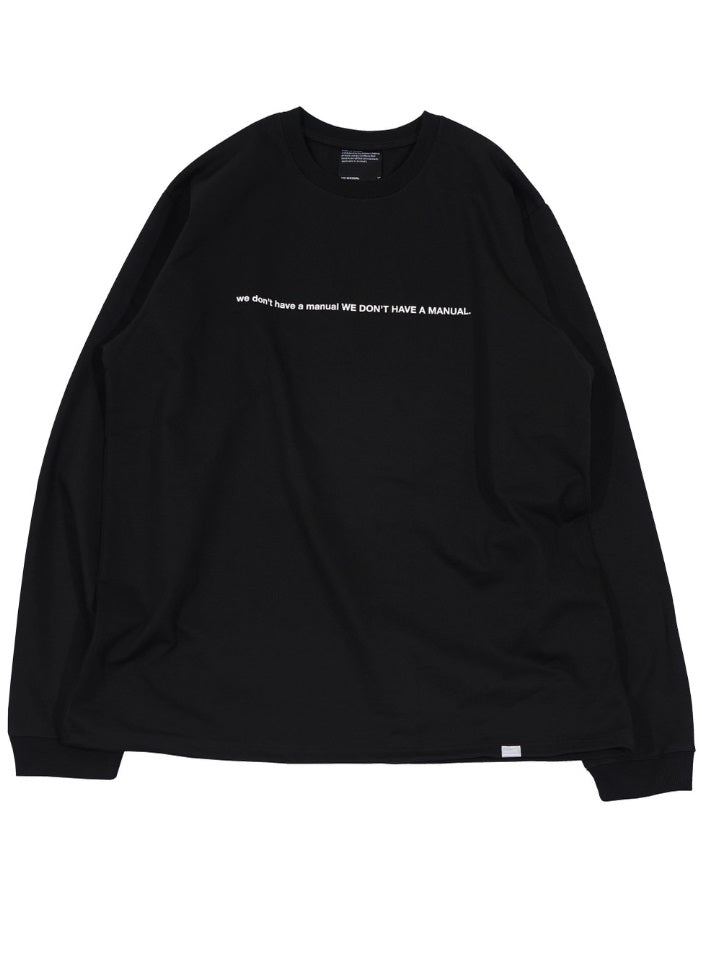 NOMANUAL(ノーマニュアル) NM SLOGAN LONG SLEEVE TEE - BLACK