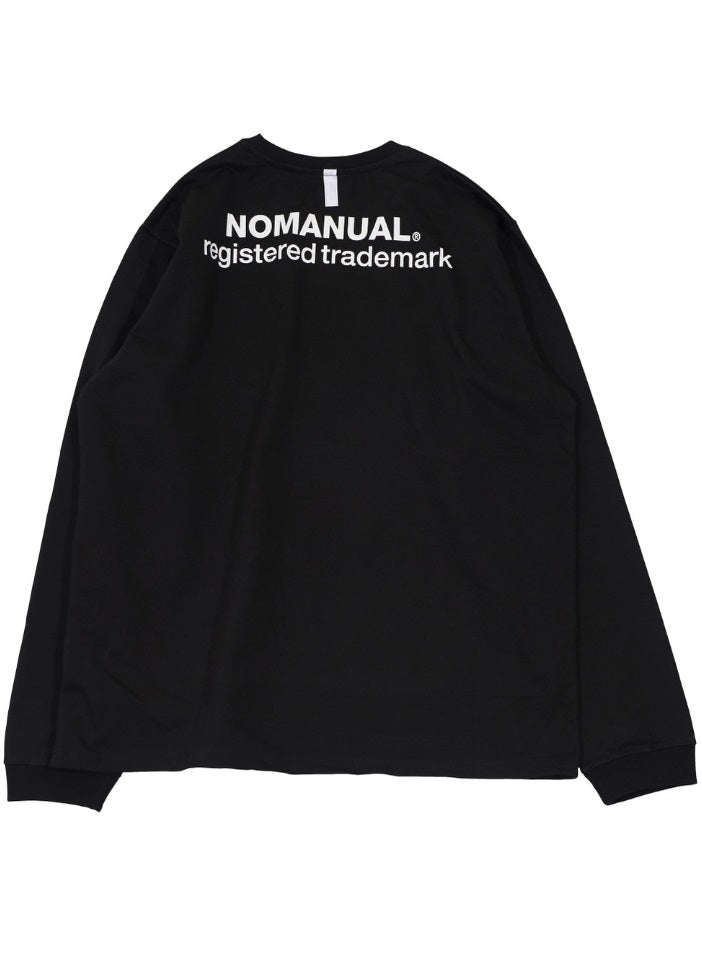 NOMANUAL(ノーマニュアル) NM SLOGAN LONG SLEEVE TEE - BLACK
