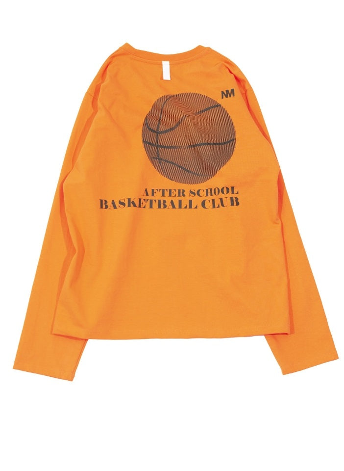 NOMANUAL(ノーマニュアル) BASKETBALL CLUB LONG SLEEVE TEE - ORANGE