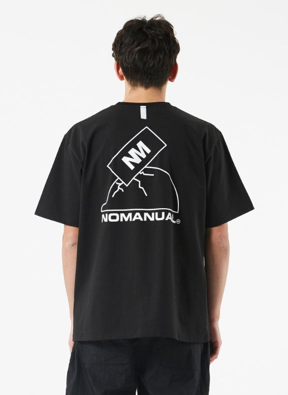 NOMANUAL(ノーマニュアル) SAFETY HELMET T-SHIRT - BLACK