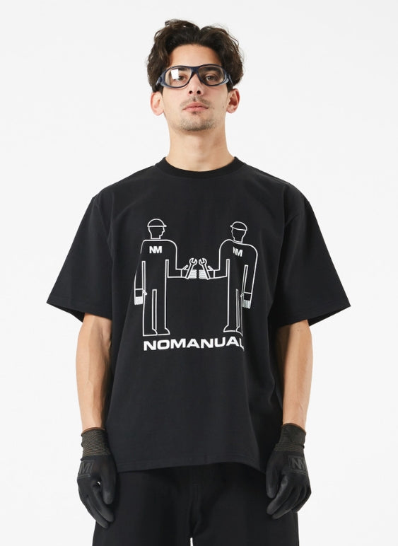 NOMANUAL(ノーマニュアル) REPAIRMAN T-SHIRT - BLACK