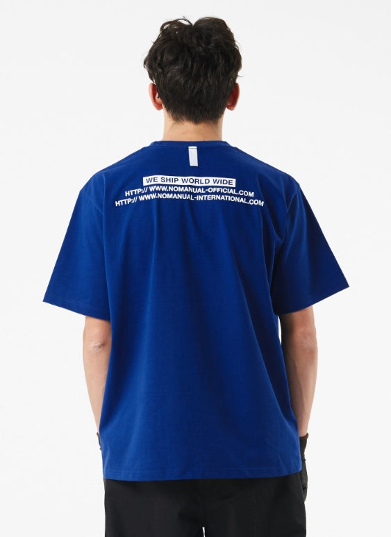 NOMANUAL(ノーマニュアル) REPAIRMAN T-SHIRT - BLUE