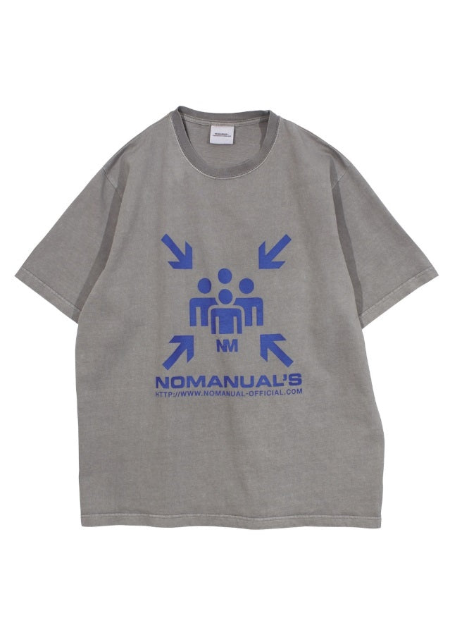 NOMANUAL(ノーマニュアル) NM PEOPLE LOGO T-SHIRT - GREY