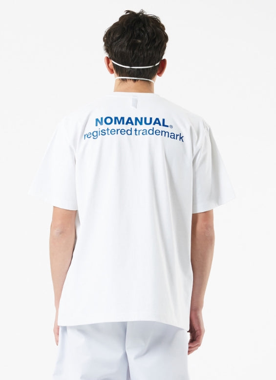 NOMANUAL(ノーマニュアル) NM PATCH LOGO T-SHIRT - WHITE