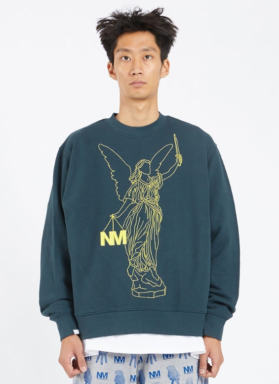 NOMANUAL(ノーマニュアル) ANGEL SWEATSHIRT - VIRIDIAN