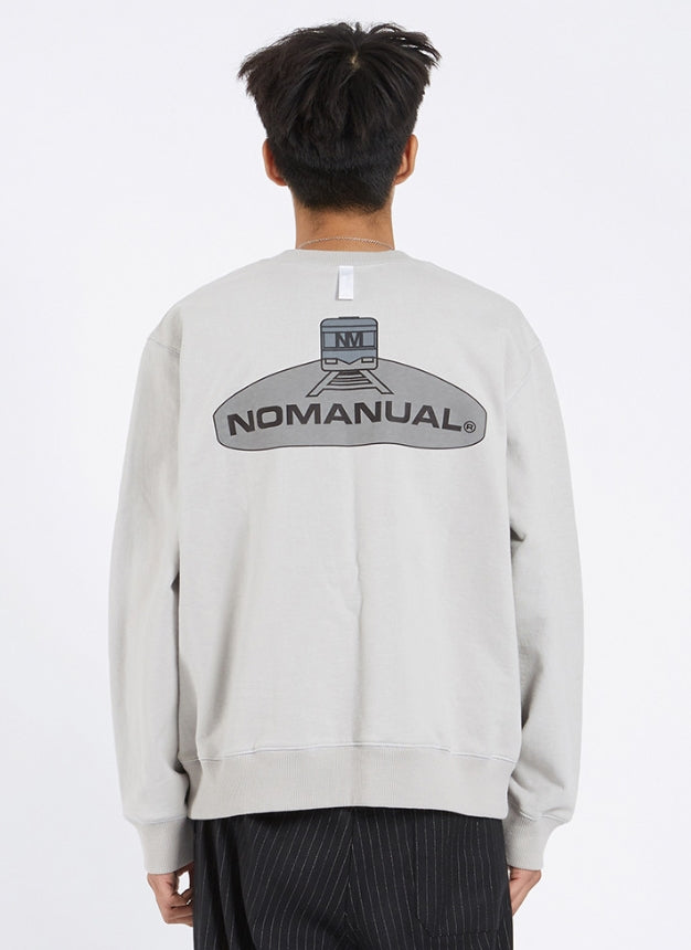 NOMANUAL(ノーマニュアル) SUBWAY REFLECTIVE SWEATSHIRT - GREY