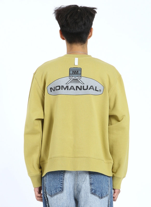 NOMANUAL(ノーマニュアル) SUBWAY REFLECTIVE SWEATSHIRT - MUSTARD