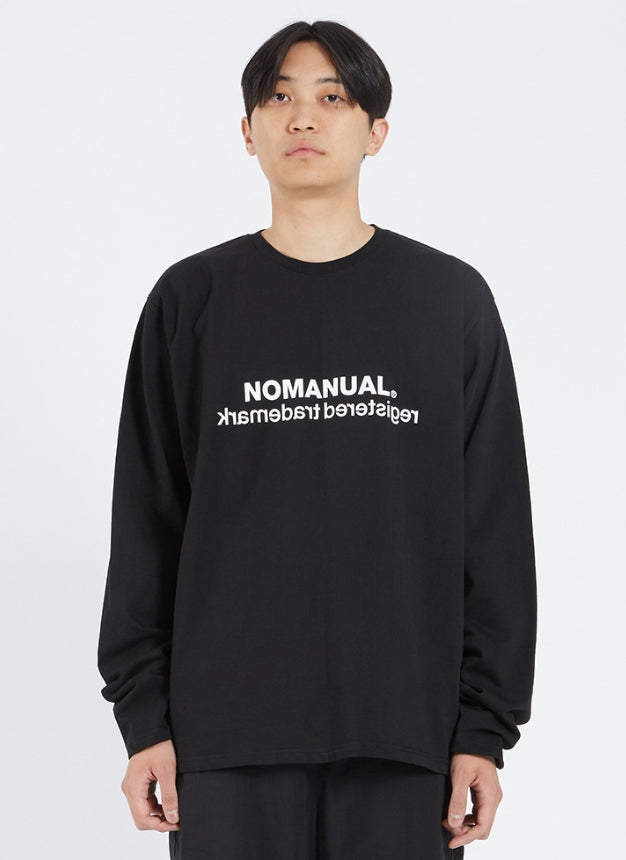 NOMANUAL(ノーマニュアル) BIG LOGO LONG SLEEVE TEE - BLACK