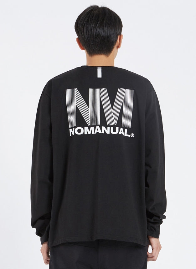 NOMANUAL(ノーマニュアル) BIG LOGO LONG SLEEVE TEE - BLACK