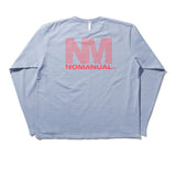 NOMANUAL(ノーマニュアル) BIG LOGO LONG SLEEVE TEE - SKY