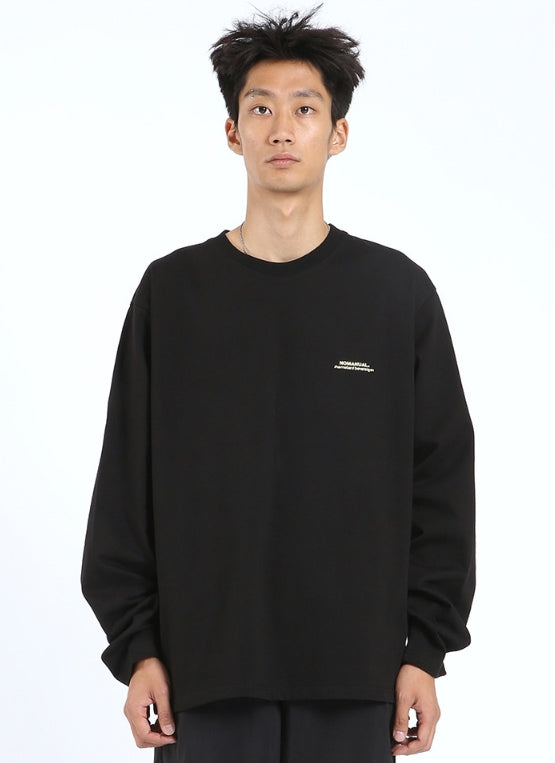 NOMANUAL(ノーマニュアル) REVERSED TM LONG SLEEVE TEE - BLACK