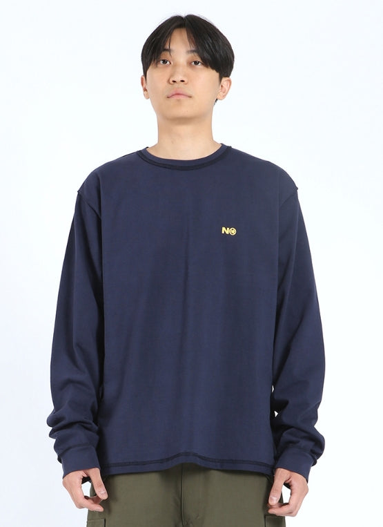 NOMANUAL(ノーマニュアル) WARNING LONG SLEEVE TEE - NAVY