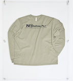 NOMANUAL(ノーマニュアル) WARNING LONG SLEEVE TEE - LIGHT KHAKI