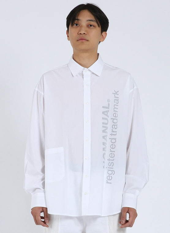 NOMANUAL(ノーマニュアル) HIDDEN LOGO SHIRT - WHITE