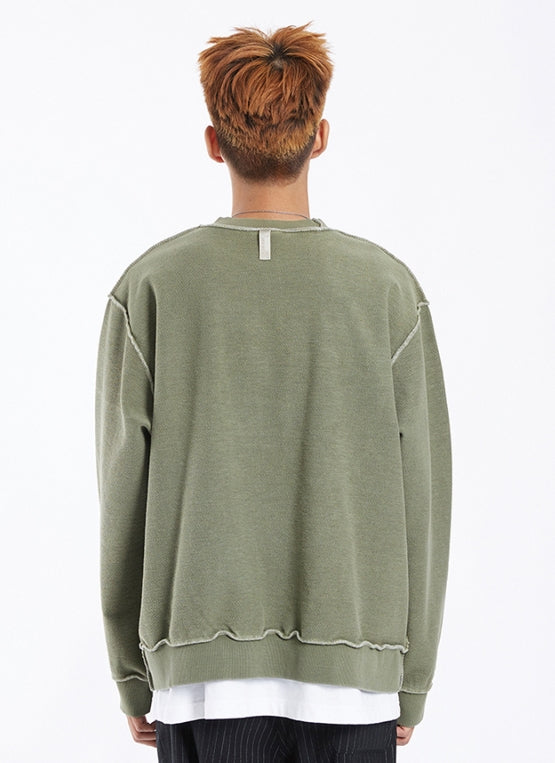NOMANUAL(ノーマニュアル) P.DYED SWEATSHIRT - KHAKI