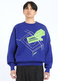 NOMANUAL(ノーマニュアル) CARD JACQUARD COTTON KNIT - BLUE