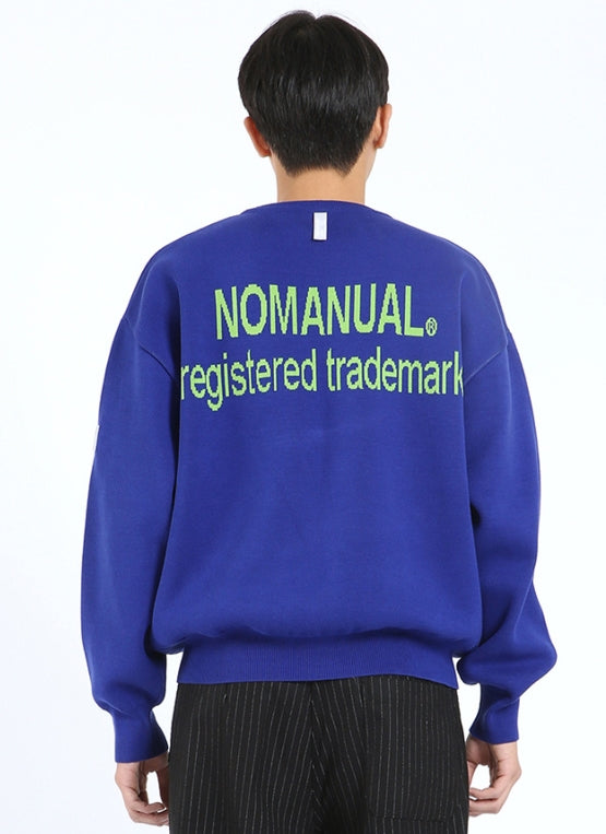 NOMANUAL(ノーマニュアル) CARD JACQUARD COTTON KNIT - BLUE