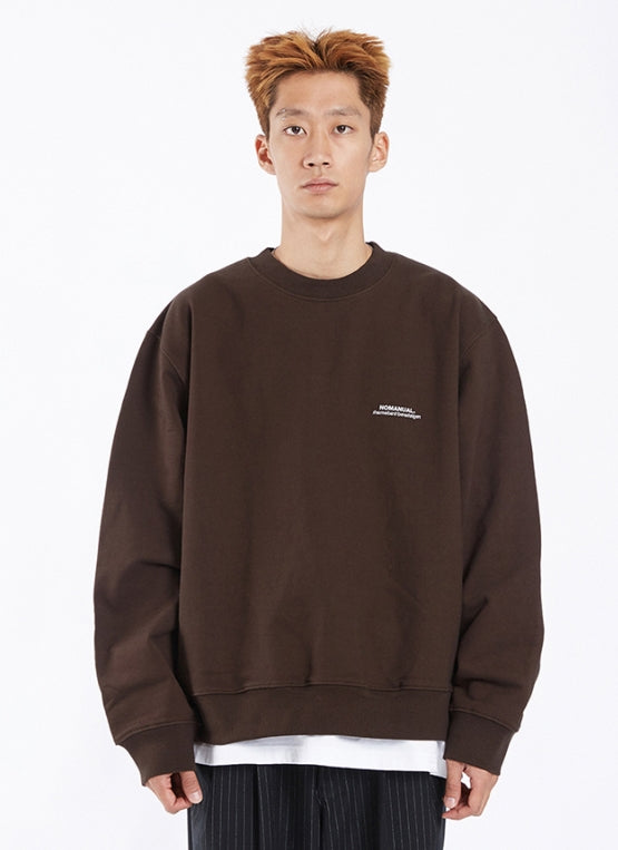 NOMANUAL(ノーマニュアル) S.TM LOGO SWEATSHIRT - BROWN