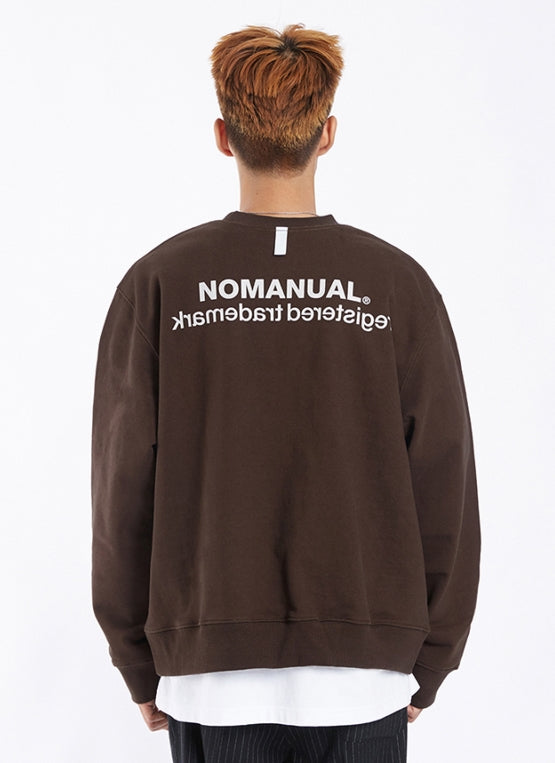 NOMANUAL(ノーマニュアル) S.TM LOGO SWEATSHIRT - BROWN