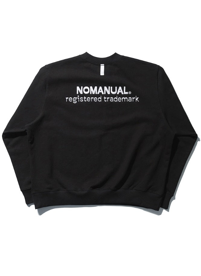 NOMANUAL(ノーマニュアル) W.S EMBROIDERED SWEATSHIRT - BLACK