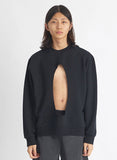 NOMANUAL(ノーマニュアル) PERFORATED SWEATSHIRT - BLACK