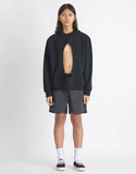 NOMANUAL(ノーマニュアル) PERFORATED SWEATSHIRT - BLACK