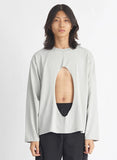 NOMANUAL(ノーマニュアル) PERFORATED LONG SLEEVE TEE - SAGE GRAY