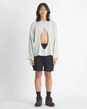 NOMANUAL(ノーマニュアル) PERFORATED LONG SLEEVE TEE - SAGE GRAY