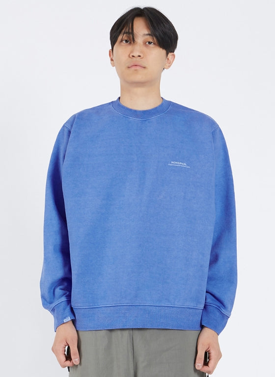 NOMANUAL(ノーマニュアル) REVERSED TM LOGO SWEATSHIRT - BLUE