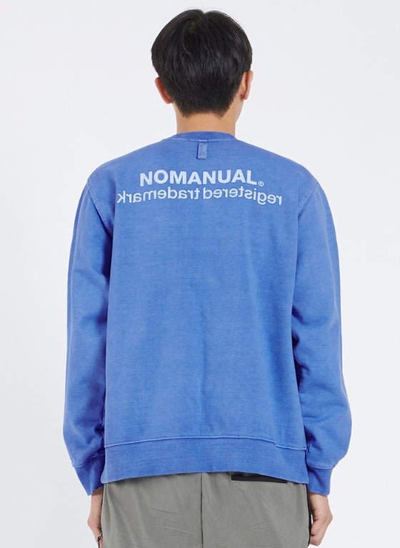 NOMANUAL(ノーマニュアル) REVERSED TM LOGO SWEATSHIRT - BLUE