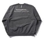 NOMANUAL(ノーマニュアル) REVERSED TM LOGO SWEATSHIRT - CHACOAL