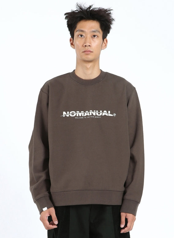 NOMANUAL(ノーマニュアル) NEW WORLD SWEATSHIRT - BROWN