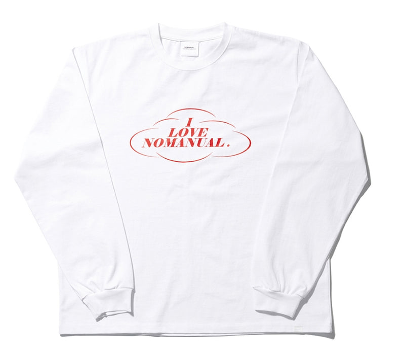 NOMANUAL(ノーマニュアル) LOVE NOMANUAL LONG SLEEVE TEE - WHITE