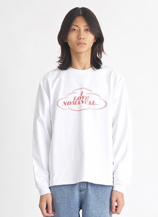 NOMANUAL(ノーマニュアル) LOVE NOMANUAL LONG SLEEVE TEE - WHITE