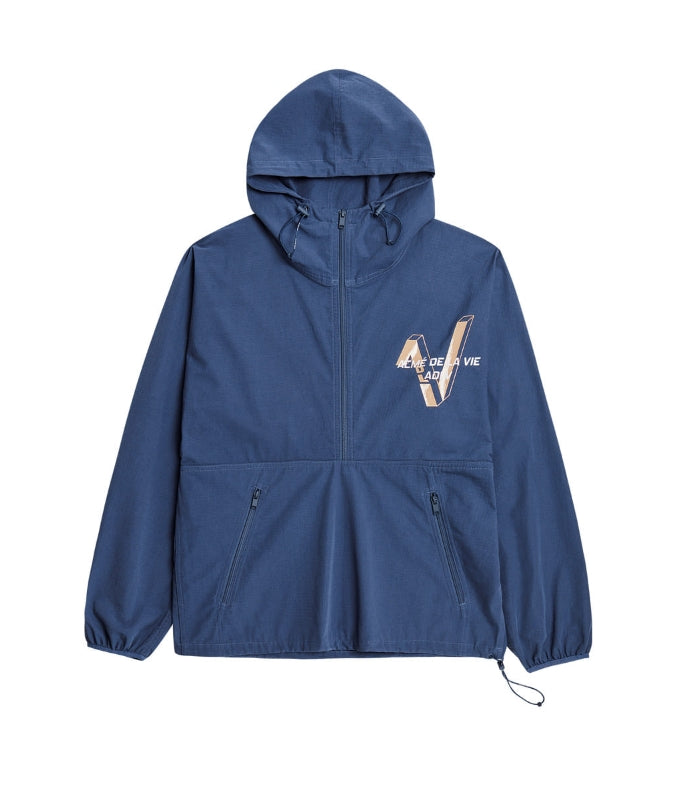 アクメドラビ(acme' de la vie)  POLISH V LOGO SETUP ANORAK INDIGO BLUE