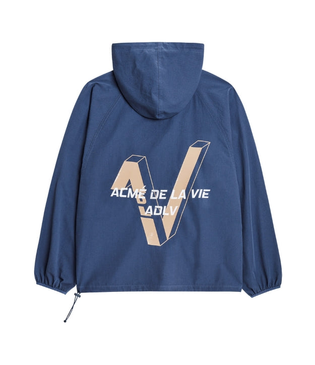 アクメドラビ(acme' de la vie)  POLISH V LOGO SETUP ANORAK INDIGO BLUE