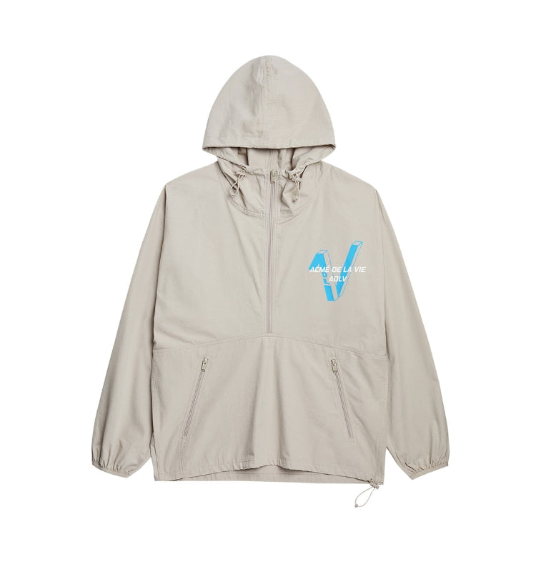 アクメドラビ(acme' de la vie)  POLISH V LOGO SETUP ANORAK BEIGE