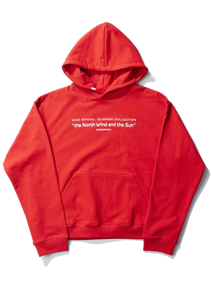 NOMANUAL(ノーマニュアル) TITLE HOODIE - RED